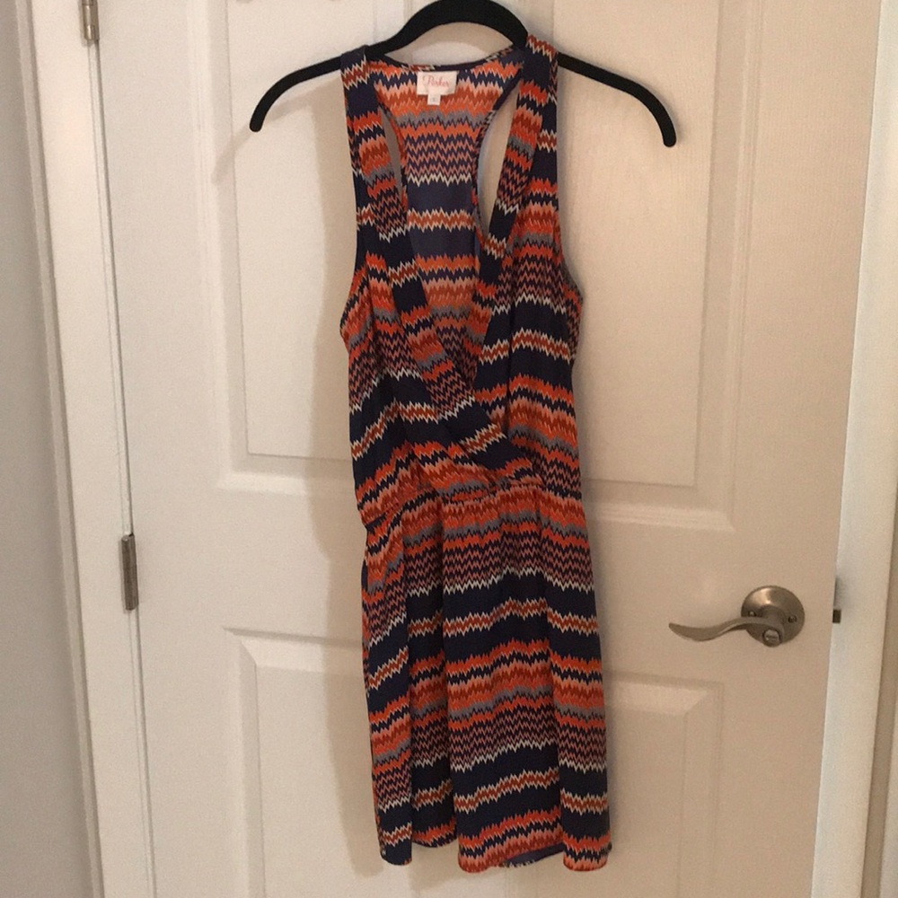 Parker Chevron Silk Dress